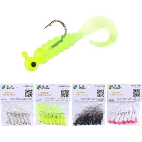 Hengjia 7pcs 0.875g / 1.75g / 3.75g Jig Head Wobblers Soft Silicone fishing lure Swim Jig Artificial Soft Bait for Bass Catfish