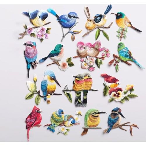 Good quality embroidery bird pattern patchs,diy handmade clothes decorative stickers,iron on patch
