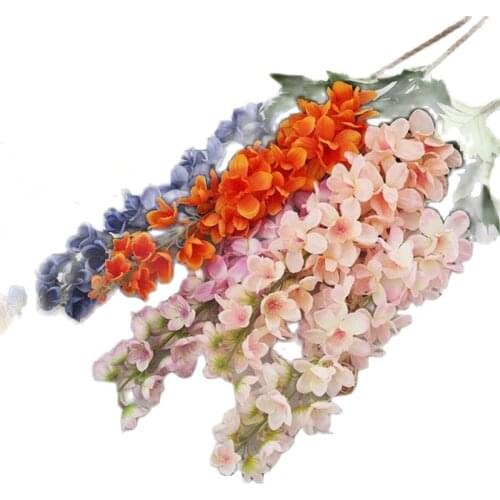 ONE Fake Long Stem Delphinium 35.43" Length Simulation Autumn Hyacinth for Wedding Home Decorative Artificial Flowers