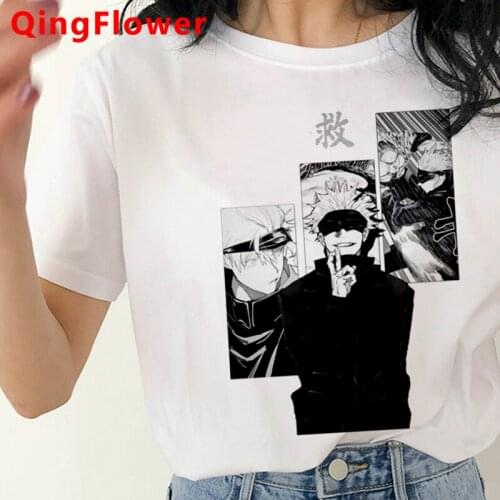 Jujutsu Kaisen Gojo Satoru Yuji Itadori summer top women casual tumblr 2021 harajuku kawaii couple t-shirt harajuku ulzzang