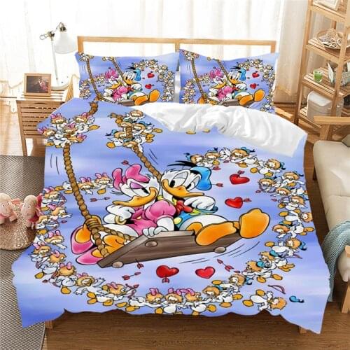 Donald Duck Polyester Daisy Bedding Set Bed Set Children Girl Duvet Cover Comforter Bedding Sets Queen King Size Cover Bed