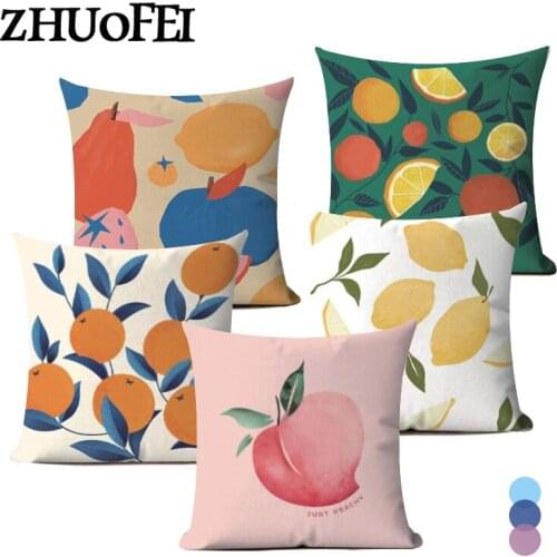 Fruit Peach Print Cushion Cover Creative Pink Patterns Pillows Case Modern Style Sofa Chair Throw Pillows Car Decor Pillowslip