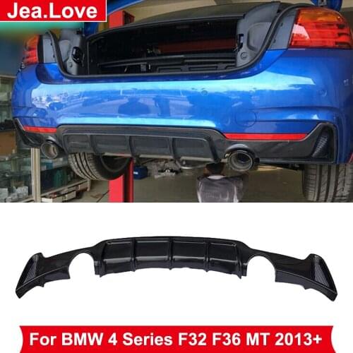 MP Style Real Carbon Fiber Rear Bumper Lip Diffuser Two Side 2-outs For BMW 4 Series F32 F36 425i 428i 430i MT Bumper 2013 Up