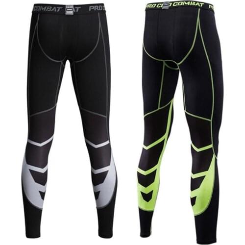Men Quick-drying Sports Fitness Running Tight Pants Stretchy Leggings Trousers Mens Slim Jogging Pants Sportswear
