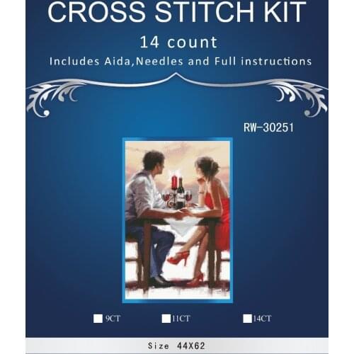 The lovers coffee Handmade Needlework Counted Cross Stitch Set Embroidery Kits 14CT Pattern Cross-Stitching Decoratin