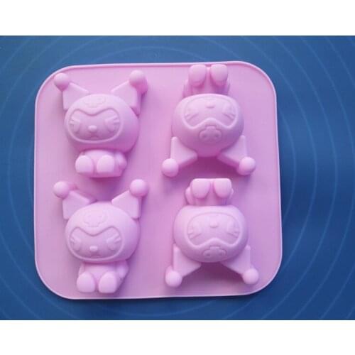 Wholesale!!! 1pcs 4-Holes Cat Food Grade Silicone Cake/Bread/Ice/Candy/Soap Bakeware DIY mould