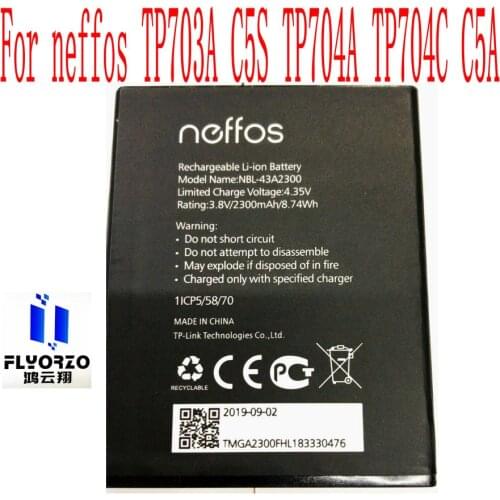 Original new high quality 2300mAh NBL-43A2300 Battery For neffos TP703A C5S TP704A TP704C C5A Mobile Phone