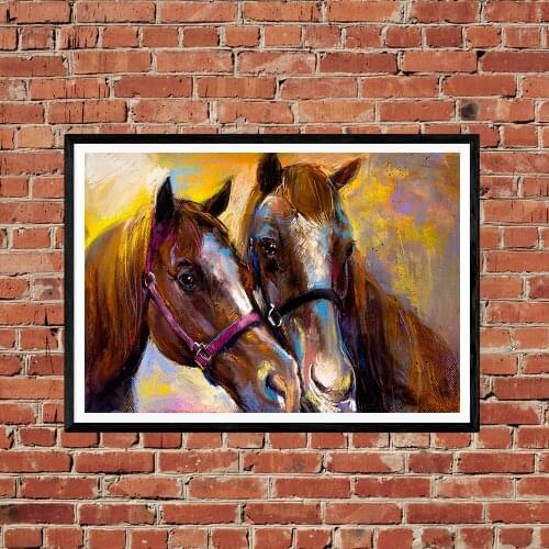 Landscape Abstract Horse Painting Artwork Prints Exhibition Vintage Canvas Poster Studio Pictures for Living Room