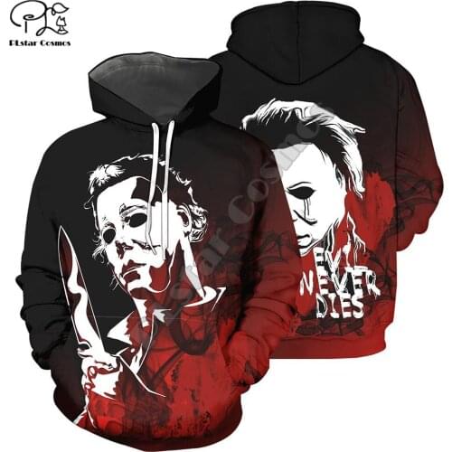PLstar Cosmos Newest Halloween Movie Michael Myers Horror Terror Colorful 3DPrint Men/Women Streetwear Harajuku Funny Hoodies A5