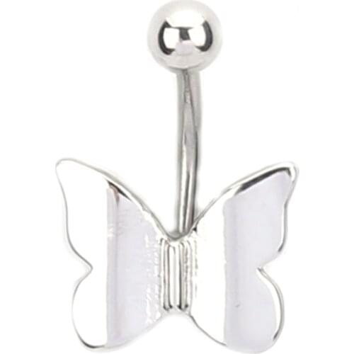 Simple butterfly pendant body art perforation Belly Navel nail stainless steel perforated jewelry