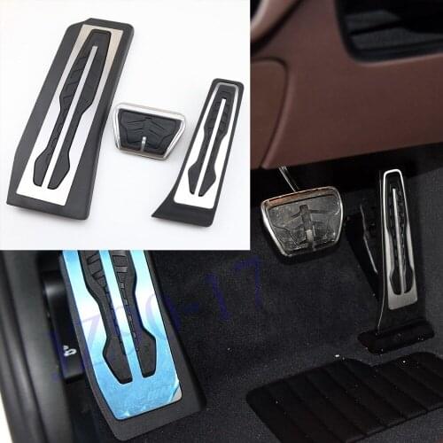 Antiskid AT Pad Stainless Steel Accelerator Gas Brake Footrest Pedal Pad For BMW 5 Series G30 G31 G38 2017 2018 Accessories