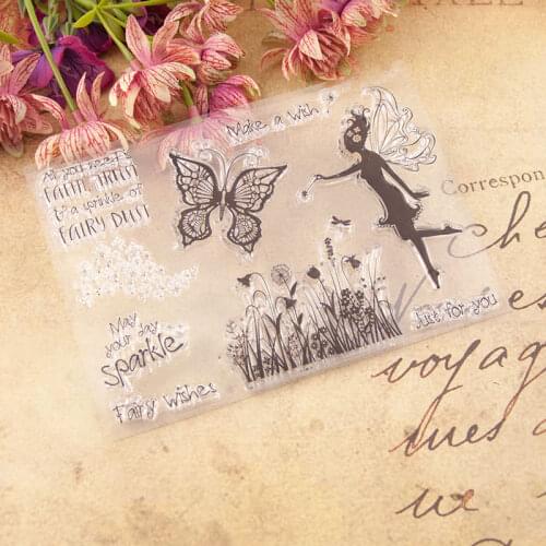 Reunion Fairy Butterfly Scrapbooking Card Album Paper Craft Rubber Roller Transparent Silicon Clear Stamp