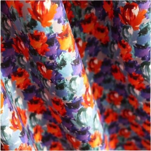 Width 57" High End Simple Floral Printed Cotton Fabric By The Half Yard For Dress Shirt Childrens Wear Material