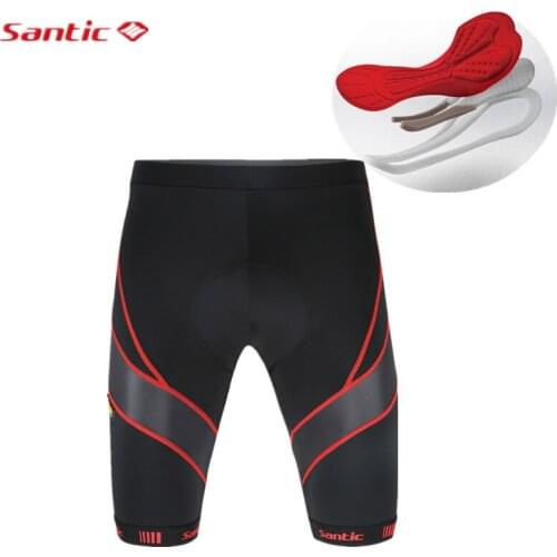 Santic Cycling Shorts 4D Pad Anti Slip MTB Road Mountain Bike Shorts Breathable UV Protection Spring Summer Bicycle Clothes Men