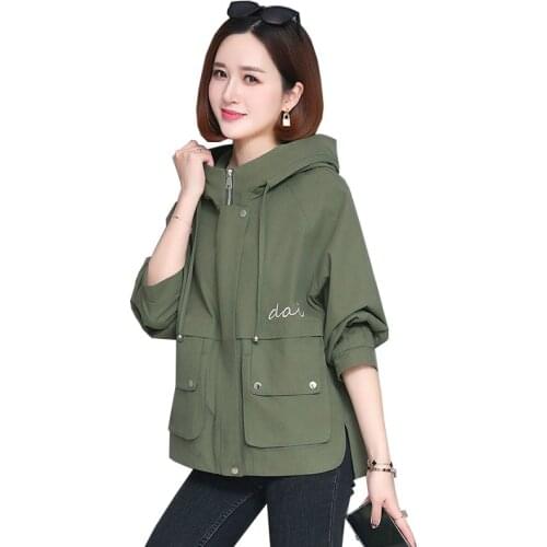 Spring Autumn Women windbreaker New Loose Korean Loose Coats Female Casual Tooling Outerwear Ladies Trench Coat Tops Plus Size