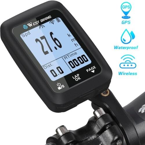 WEST BIKING GPS Bike Computer Wireless Speedometer Waterproof Road Bike MTB Bicycle Bluetooth ANT+ Backlight Cycling Computers