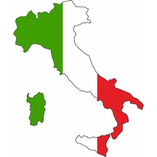 Funny Italy Map Flag Decal KK Reflective Car Sticker Waterproof Laser Fashion Pvc 10.2CM X 12.2CM
