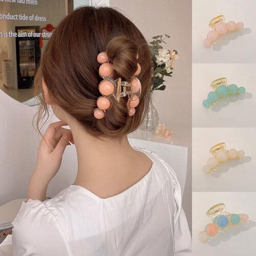 2021 Spring Summer New Korea Candy Solid Color Acrylic Hair Claw Clips Headwear for Women Hairpins Hair Accessories Gifts