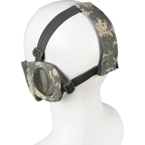 Half Face Protective Low Carbon Steel Adjustable Folding Mouth Ear Protection Military Tactical Face Protective Suppiles