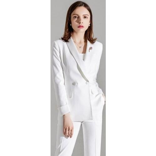 Women PantSuits White Women Suits Plus Size Custom Made Ladies Pantsuit Blazer+Pants for Work Pantsuit for Wedding Party