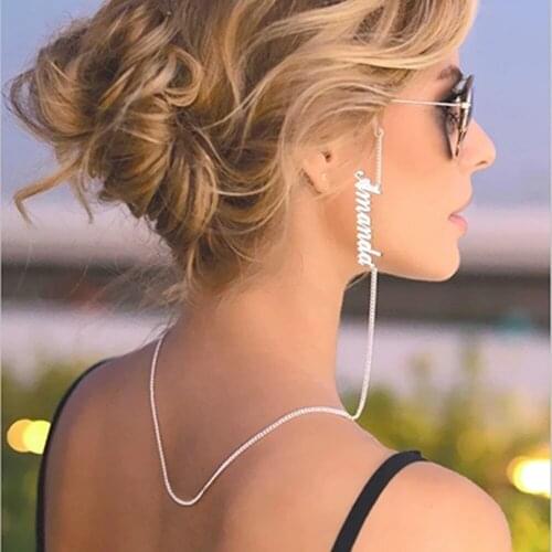 Gold Glasses Chain Personalized Name Eyeglasses Chain Sunglasses Chain Bohemian Face Mask Chain Gold Necklace Festival Jewelry