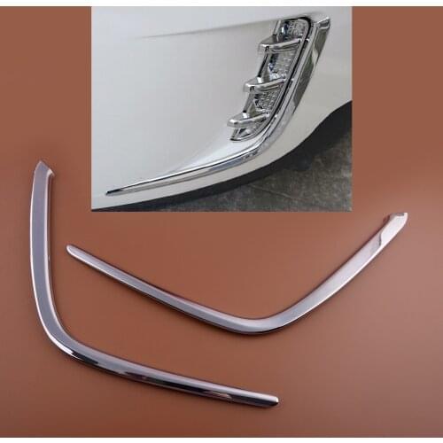 1 Pair Car Silver ABS Chrome Front Fog Trim Bumper Light Cover Protector Fit for Ford Edge 2011 2012 2013 2014