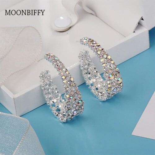1 Pair Crystal Earrings Women Beautiful Lightweight Earrings 2021 Sparkly Shiny Rhinestones Earring Jewelry Gift
