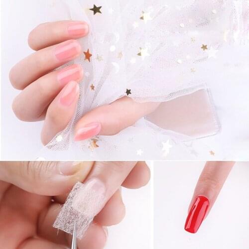 10/20pcs Silk Fiberglass For Nail Extension Form Non-Woven Silks UV Gel Building Fiber French Acrylic DIY Manicure Accessories