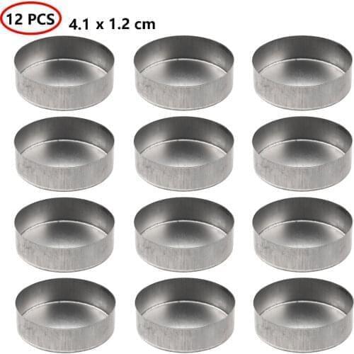 12Pcs Metal Round Iron Candle Cups Container Empty Lightweight Candle Tins Molds Jars Cups Pans DIY Candle Making Container Cans