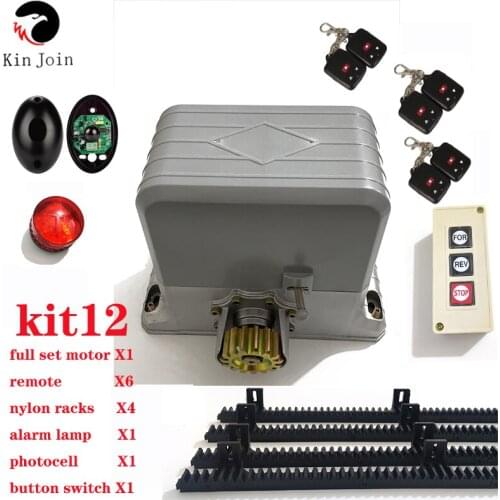 Heavy duty remote control automatic electric sliding gate motor opener with 4m Nylon racks(sensor lamp keyfobs optional )