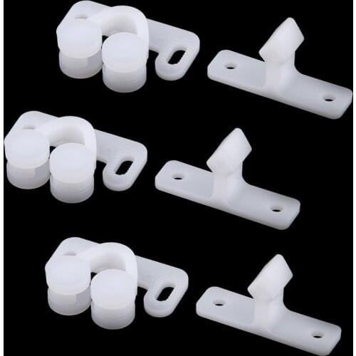3pcs Double Twin Roller Door Catch Catches Cabinet Cupboard Furniture Latch