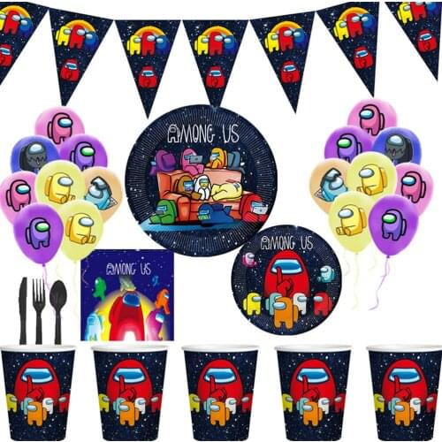 Anime Theme Party Supplies Disposable Tableware Birthday Party Decorations Supplies Cartoon Tableware Set For Activity Buffet