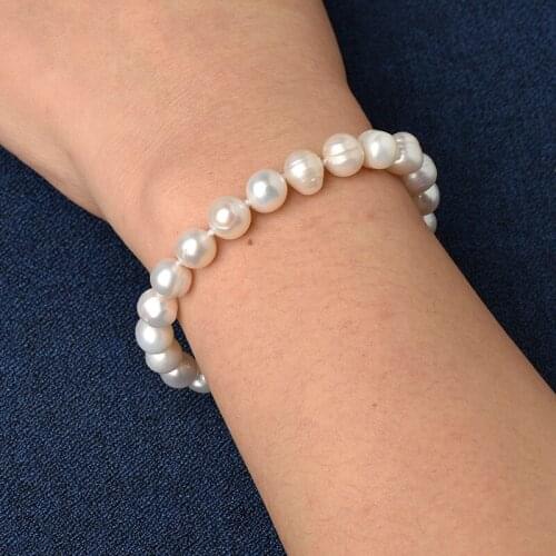 Wholesale 8-9mm beads pure natural pearl bracelet without added natural Fashion jewelry for Christmas gift of graceful