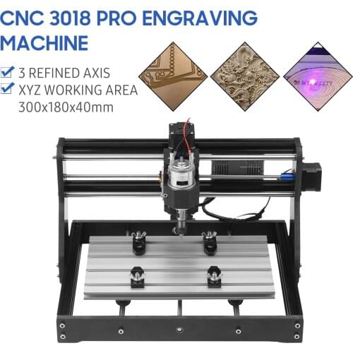 CNC 3018 Pro GRBL Control Router 3 Axis 40W Plastic Acrylic PCB PVC Wood Carving Milling Woodworking Engraving Machine Engraver
