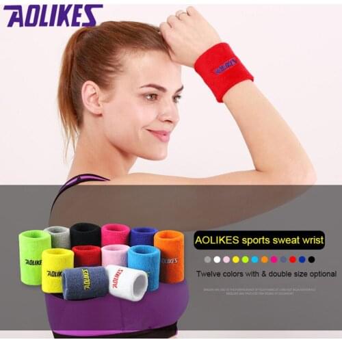 1PCS Colorful Cotton Unisex Sport Sweatband Wristband Wrist Protector Running Badminton Basketball Brace Terry Cloth Sweat Band