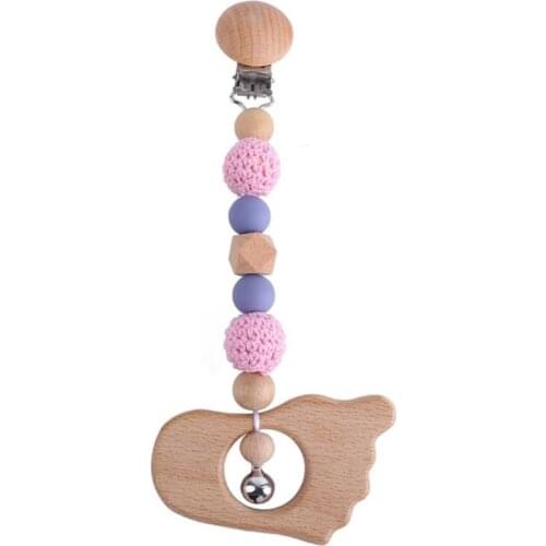 Baby Teether Teething Pendant Pram Clip Hanging Toy Stroller Chain Mobile Rattle 63HE