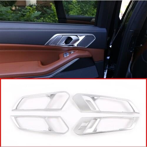 For BMW X5 G05 2019 ABS Carbon fiber pattern Plating Car Interior Door Handle Trim Car Accessories 4 Pcs