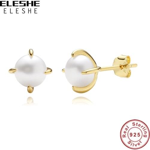 Серьги с жемчугом ELESHE China At AliExpress