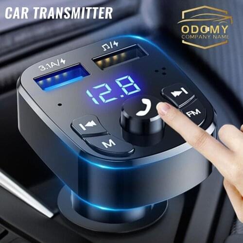 FM Transmitter Bluetooth Version 5.0 Car Player Kit Card Car Charger Quick With QC3.0 Dual USB Voltmeter & AUX IN/OUT DC 12/24V
