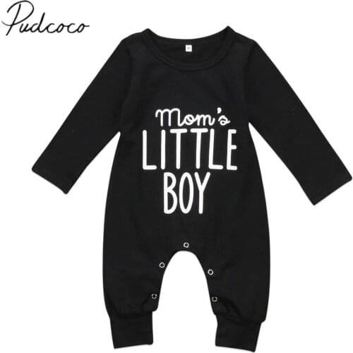 Pudcoco 2019 New Fashion Newborn Toddler Infant Baby Boys Romper Long Sleeve Jumpsuit Playsuit Little Boy Outfits Black Clothes