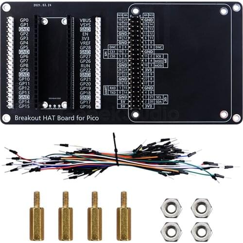 Raspberry Pi Pico Breakout HAT Board Kit Copper Pillar Nut Jumper Wire Pack for Raspberry Pi HAT Board with 40Pin Pin Header