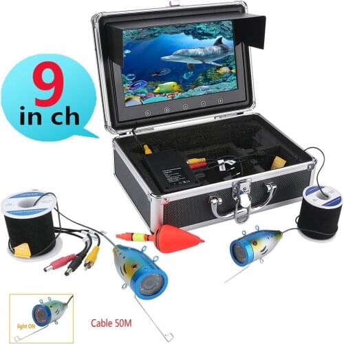 MAOTEWANG 9" Inch Color Monitor 1000tvl Underwater Fishing Video Camera Kit 12 PCS LED Lights Fishing Finders