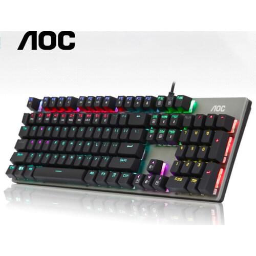 Ture Mechanical Wired Keyboard PC Gamer Gaming Kit Black Brown Black Blue Switch Keycaps Rainbow RGB Backlight Computer Keyboard