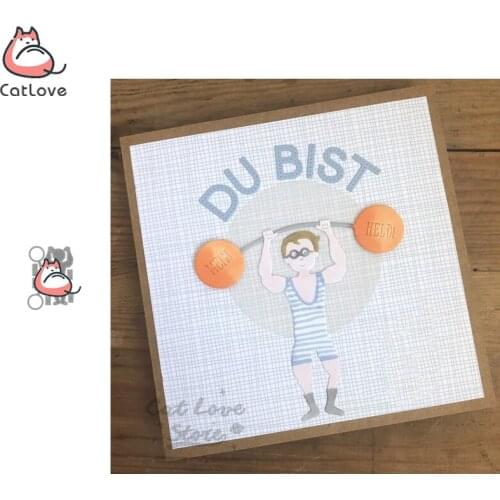 Weightlifting Man Metal Cutting Dies Scrapbooking Stencil Die Cuts Card Making DIY Decorative Craft Embossing New Dies For 2019