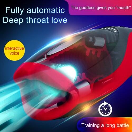 Male Masturbator Vibrator for Men Deep Throat Tongue Automatic Heating Sucking Oral Sex Cup Adult Intimate Toys Blowjob Machine