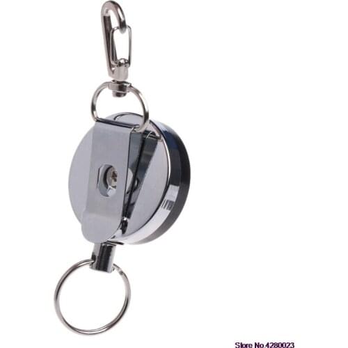 2021 New Fishing Zinger Retractor Key Ring Reel Holder Retractable Steel Cable Accessory
