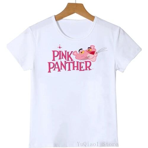 Baby Boys/Girls clothes pink panther print kids clothes harajuku kawaii t-shirt camisetas summer tops Cartoon Casual t shirt