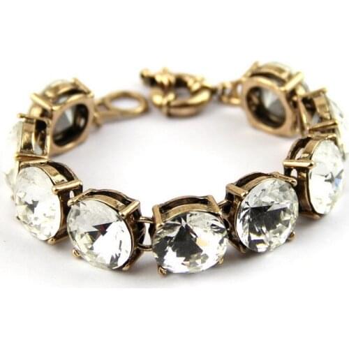 Wholesale Price Men Charm Bracelet Anti Gold Bracelet Dot Clear Crystal Bracelets & Bangles for Women