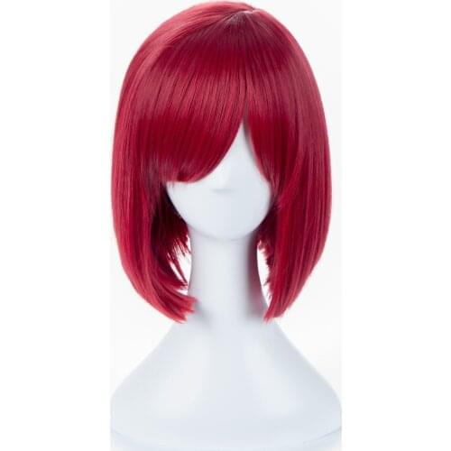 Danganronpa V3 Killing Harmony Yumeno Himiko Cosplay Wig Anime Dangan Ronpa Red Short Heat Resistant Hair Synthetic Wigs +WigCap
