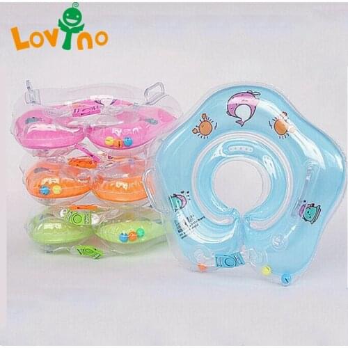 Swimming Baby Accessories Neck Ring Tube Safety Infant Float Circle for Bathing Inflatable Flamingo Inflatable Water Baby Bath